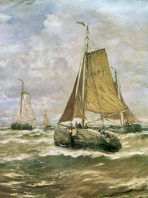 Hendrik Willem Mesdag - Zeilboot Scheveningen 96 affiche plus boek Magisch Panorama Mesdag kaufen? Bieten Sie von 35!
