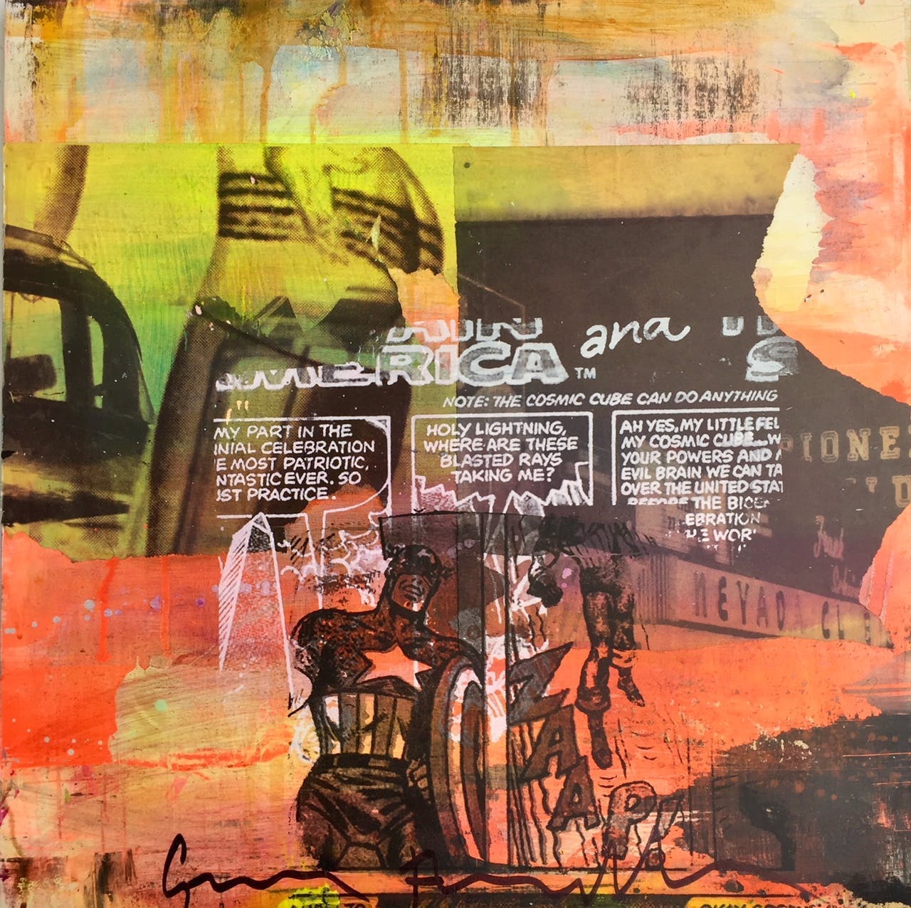 George Heidweiller - Acrylverf en gemengde techniek op hout - gesigneerd - zonder titel kopen? Bied vanaf 110!