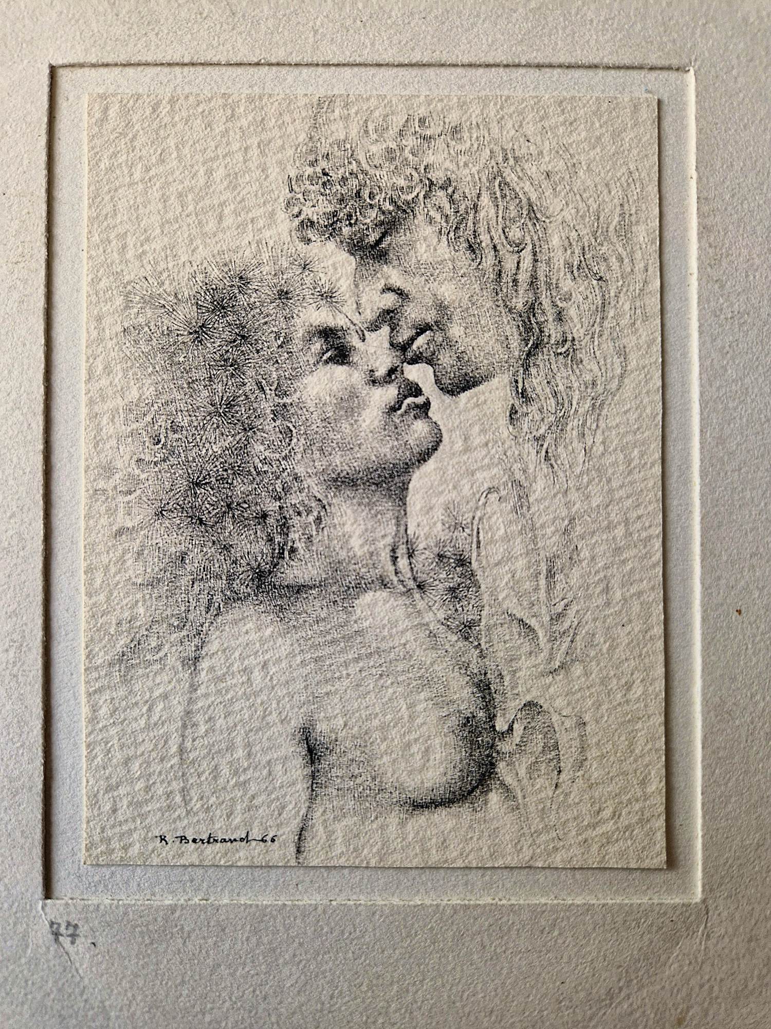 Raymond Bertrand - twee mooie (sur)realistische potlood/inkt tekening "naakten" gesigneerd kopen? Bied vanaf 67!