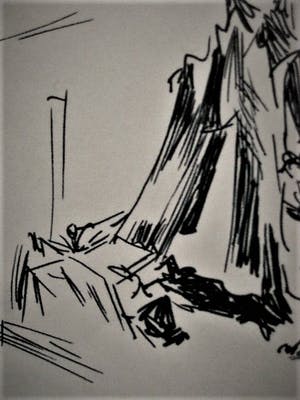Karel van Seben - Mooie scherpe Inkttekening "Afrika - vrouw aan waterkant" gesigneerd kopen? Bied vanaf 29!