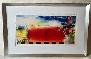 Theo Koster - Zeefdruk, Liason II - Ingelijst verkocht voor € 65!