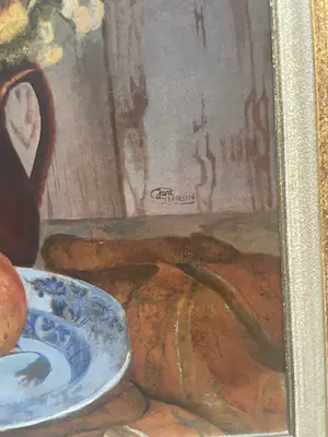 Jan Gregoire - Stilleven vaas met bloemen en fruit kopen? Bied vanaf 200!