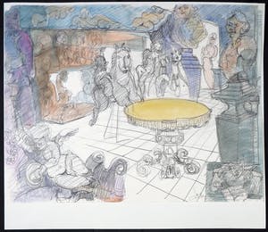 Franscz Witte - Potlood en aquarel op papier, Zonder titel kopen? Bied vanaf 1!