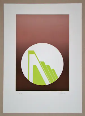 Friedrich Geiler - Konkrete Komposition - Originele linosnede - 1974 kopen? Bied vanaf 50!
