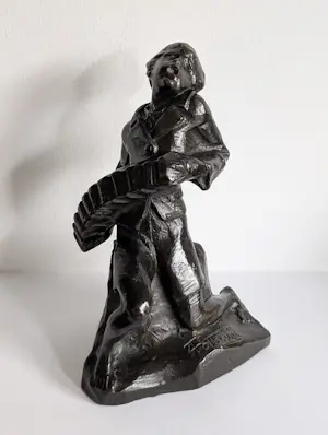 Andre Potteau - Accordeonist in brons groot formaat kopen? Bied vanaf 325!