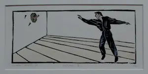 AcheterWendelien Schonfeld - 4 linosnedes: Dartspelers - 1992? Enchérissez de 299!