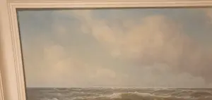 Andre Gignac - Zee met wolken - 1 meter breed! Met lijst erbij 1 meter 19 centimeter kopen? Bied vanaf 175!