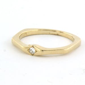 14k gouden ring bezet met briljant geslepen diamant tot. 0,04ct - F/G - VS/SI kopen? Bied vanaf 130!
