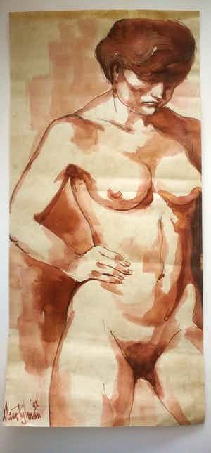 Klaas Pijlman - Naakt. Staande vrouw. verkocht voor € 49!