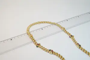 03 - Exclusief 18 Krt geelgouden collier met hartvormige schakels kopen? Bied vanaf 3480!