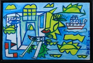 Hannes Kuiper - Acryl op doek, Zonder titel VI - Ingelijst kopen? Bied vanaf 100!