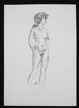 Jan Sluijters (jr.) - Tekening, Staand naakt kopen? Bied vanaf 40!