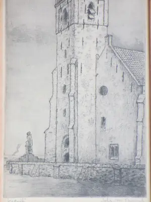 Johan Marie Bennik - Andreaskerk Katwijk - Ets kopen? Bied vanaf 65!