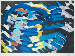 Karel Appel - Zeefdruk, Uit de 'Stripes' serie - Ingelijst kopen? Bied vanaf 350!