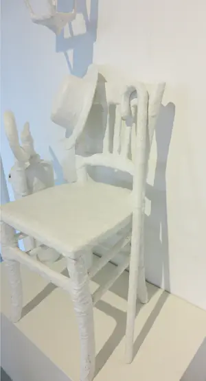 Michel Kourline - Gemengde techniek, White chair kopen? Bied vanaf 150!