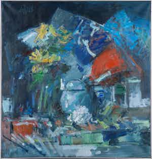 Toon de Haas - Olieverf op doek, Stilleven - Ingelijst (Groot) verkocht voor € 150!