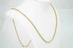 13 - Lang (75cm!) & massief 22 Krt geelgouden "Koord" collier ketting - gekeurd kopen? Bied vanaf 970!