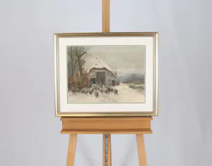 Willem G.F. Jansen - Schapen met schaapsherder in de winter kopen? Bied vanaf 100!