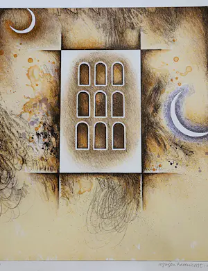 Jurjen Ravenhorst - In zeer goede staat verkerende zeefdruk "nachtgebouw" - gelimt oplage (300) kopen? Bied vanaf 35!