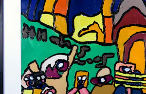 Hans Hartman - Acryl op papier, Zonder titel - Ingelijst kopen? Bied vanaf 60!