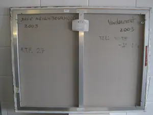 Hein Vandervoort - (GROOT!) Olieverf - 2003 - "Safe Neighborhood" - Link galery kopen? Bied vanaf 648!
