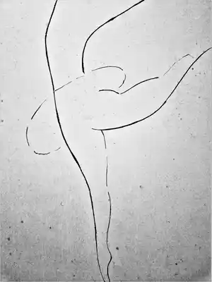 Toon Kelder - Grote 1948 inkt en penseel op papier voorstelling "Ballerina" gesigneerd verkocht voor € 59!