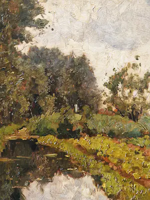 Jan Sirks - Een goed geschilderd rond 1920 te dateren olieverf "herfstlandschap" gesigneerd kopen? Bied vanaf 65!