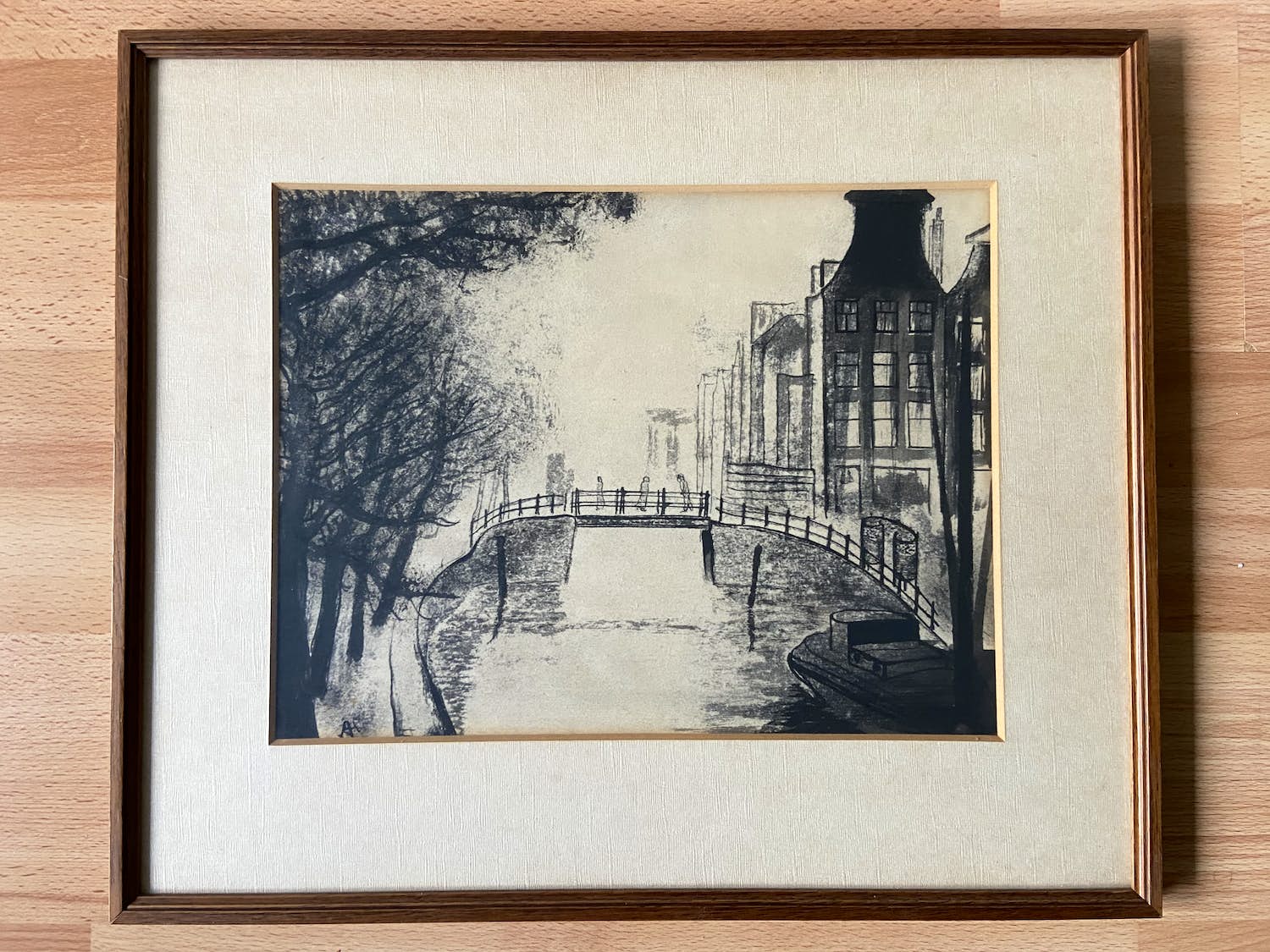 Dolf Henkes - Brug in stadsgezicht in Delft, Gouda of Amsterdam kopen? Bied vanaf 50!