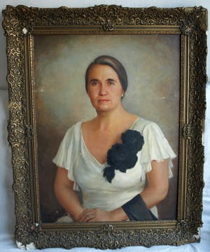 Rudolf Wenghart - Ingelijst olieverf op doek, op paneel (marouflé), “Portret” – 1938 – 100 x 80 kopen? Bied vanaf 1!