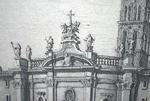 Giovanni Battista Piranesi - en Giuseppe Vasi : Rome-BASILICA DI S.CROCE- gravure ca.1747 - incl kunstboek kopen? Bied vanaf 150!