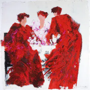 Wil Willemsen - Zeefdruk, Conversation - Ingelijst (Groot) kopen? Bied vanaf 100!