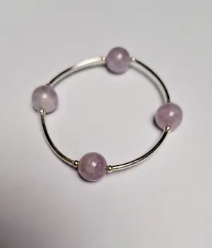 Buy Nieuwe zilveren armband met Amethist  edelsteen? Bid from 37!