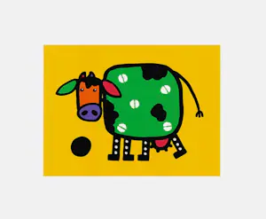 Franz Basdera - Kleurenzeefdruk COLOURED COW Handgesign. kopen? Bied vanaf 70!