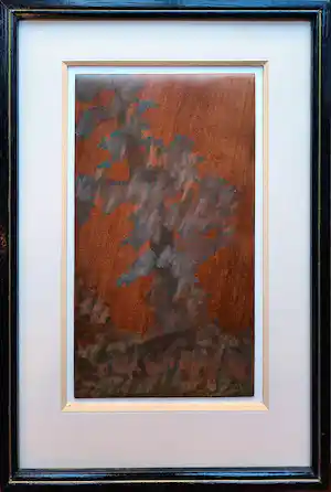 Ed Müller - Chinees aquarel op hout - INGELIJST - EM10 verkauft für € 35!
