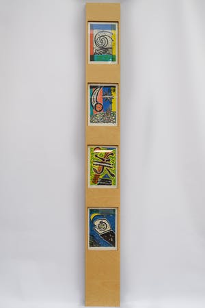 Niet of onleesbaar gesigneerd - KDL - Vier Abstracte prints kopen? Bied vanaf 1!