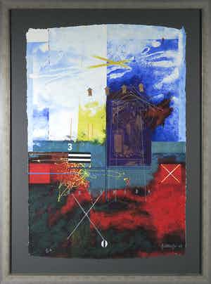 Piotr Konkel - Zeefdruk, Andromeda - Ingelijst verkocht voor € 50!