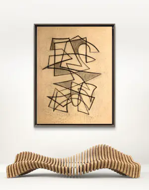 Silvin Bronkart - Große abstrakte Komposition aus dem Jahr 1953 kopen? Bied vanaf 750!