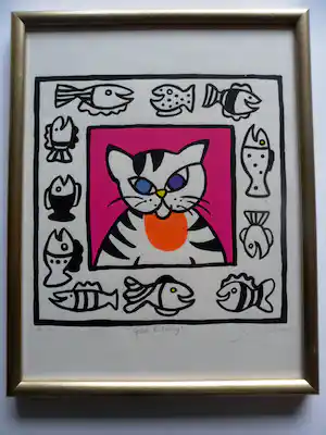 Shunyam - Zeefdruk, titel, "Good Evening". verkauft für € 40!