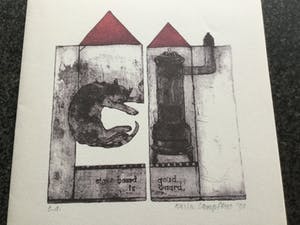 Karin Campfens - Eigen haard is goud waard, Litho, handgesigneerd en gedateerd met potlood kopen? Bied vanaf 20!