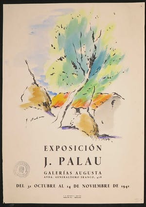 Joseph Palau Oller - Litho en aquarel, Twee tentoonstellingsaffiches kopen? Bied vanaf 20!