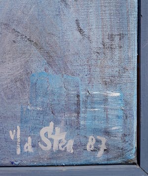 Jan van der Ster - Abstracte compositie, acrylverf op doek (ingelijst, groot) kopen? Bied vanaf 395!