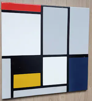 Piet Mondriaan - Tableau No. III, with Red, Black,Yellow,Blue and Gray, emaille op metaal (unica) kopen? Bied vanaf 495!