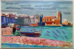 Bob Buys - ZUIDERS HAVENZICHT / OLIEVERF PANEEL / 35x47cm / KADER / SIG verkocht voor € 60!