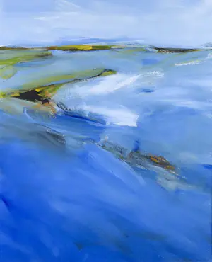 Puck Steinbrecher - Acryl op papier, Landschap - Ingelijst (Groot) kopen? Bied vanaf 150!