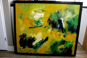 Charlotte Molenkamp - olieverf op doek: landschappelijk geel kopen? Bied vanaf 2200!