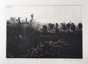 Simon Koene - Landschap met koeien en vuurtoren kopen? Bied vanaf 20!