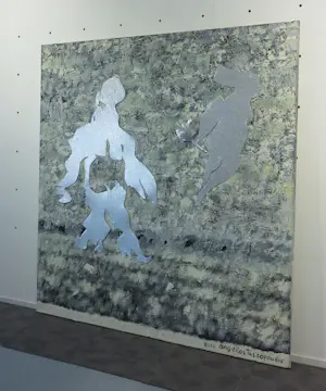 Angelos Tassopoulos - Olieverf op doek met alluminium applicatie, Zonder titel (Zeer groot!) kopen? Bied vanaf 800!
