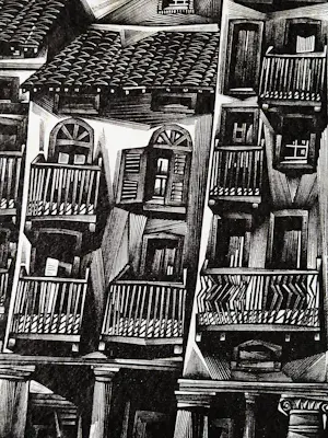 Tranquillo Marangoni - originele jaren 50 houtsnede "Architetture vicentine" potloodgesigneerd kopen? Bied vanaf 44!