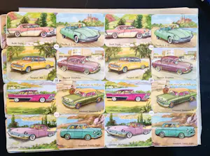 Diverse kunstenaars - Vintage poezieplaatjes auto's en vliegtuigen kopen? Bied vanaf 40!