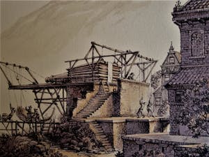 Karel Sirag - Galerie Lieve Hemel - gesigneerde Lithografie - de Oversteek - Galerieprijs 750€ kopen? Bied vanaf 10!